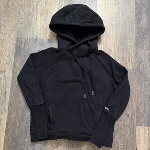 ALO Yoga Classic Black Pullover Frost Fleece Lined Hoodie